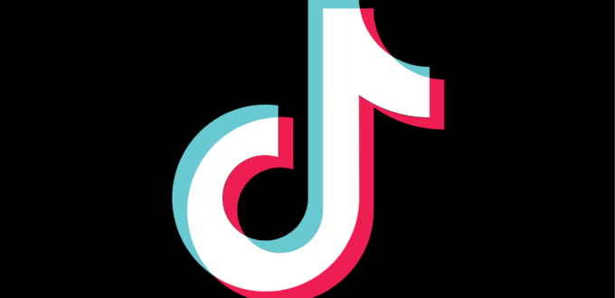 TikTok logo on black background