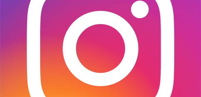 Instagram logo white camera on gradient background
