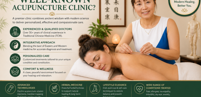 Acupuncturist treating patient in acupuncture clinic